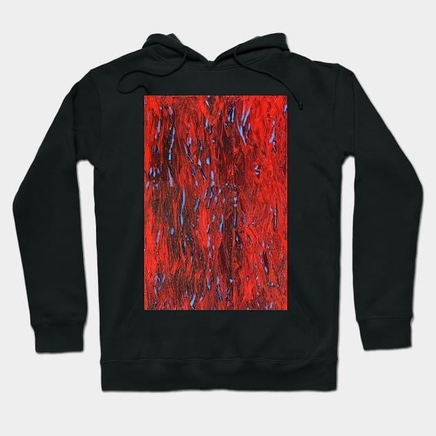 Firefly Sea (blue on red) I/III Hoodie by FJBourne